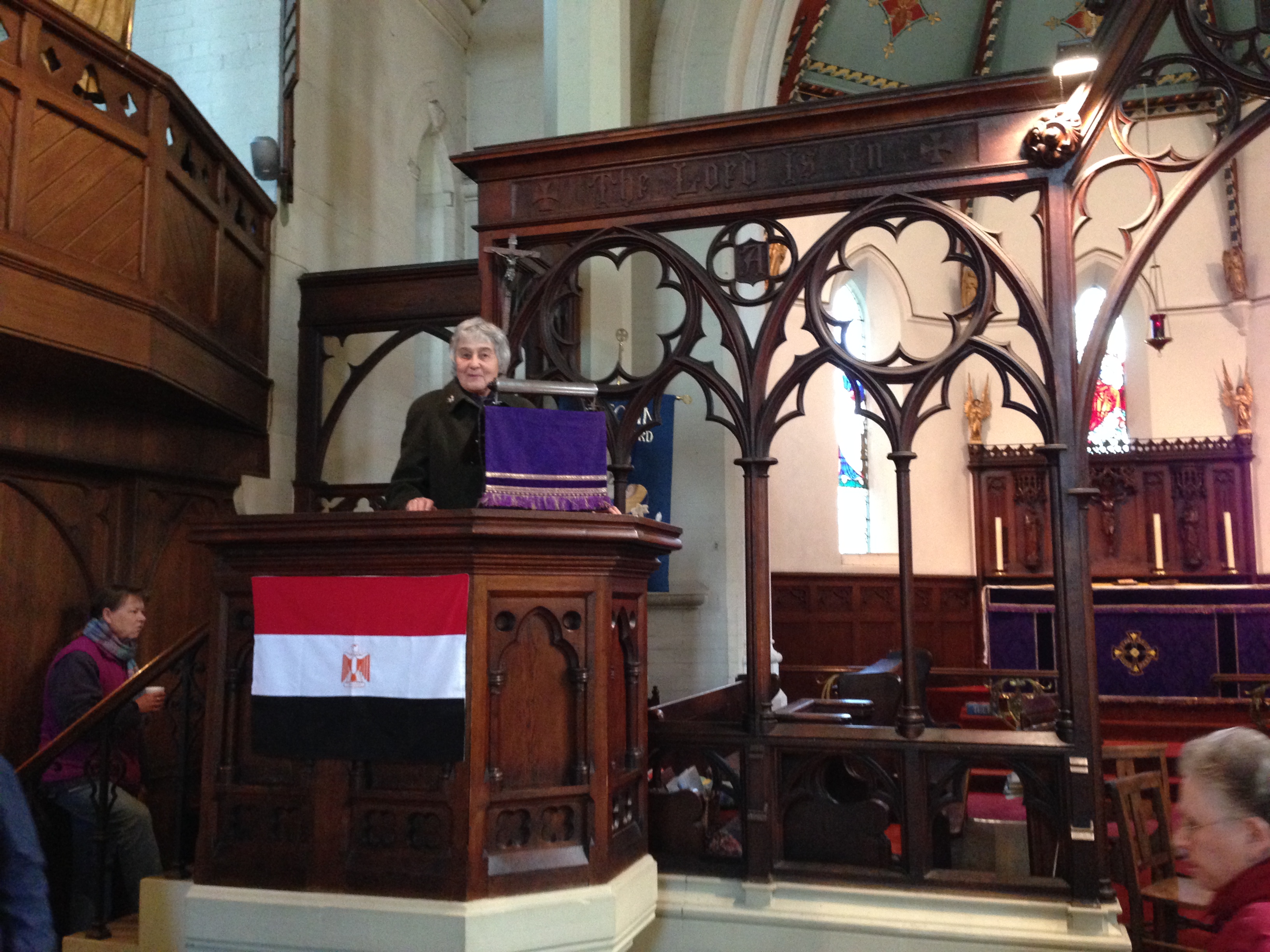 Nicola leading the service