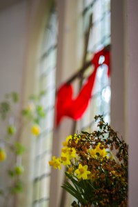 Cross and flowers