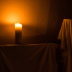 Candle lit prayer area